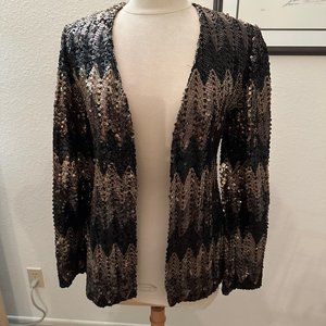 Pleasure Dome Boutique Black and Gold Beaded Jacket